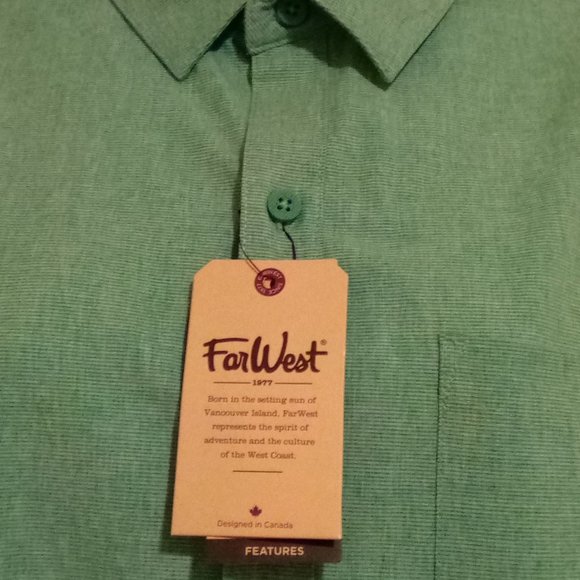NWT FarWest S/S Button Down Comfort Dry Shirt - Picture 4 of 12